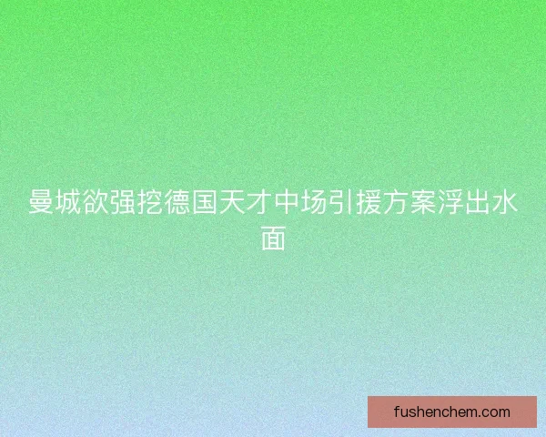 曼城欲强挖德国天才中场引援方案浮出水面