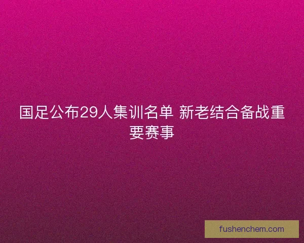 国足公布29人集训名单 新老结合备战重要赛事
